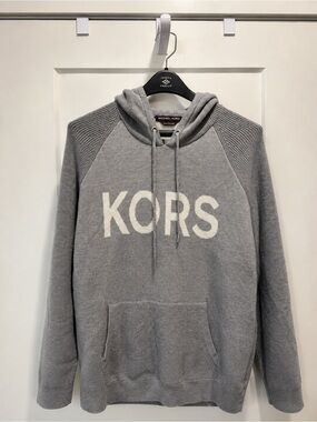 Michael Kors Gray Hooded Sweatshirt with KORS Logo